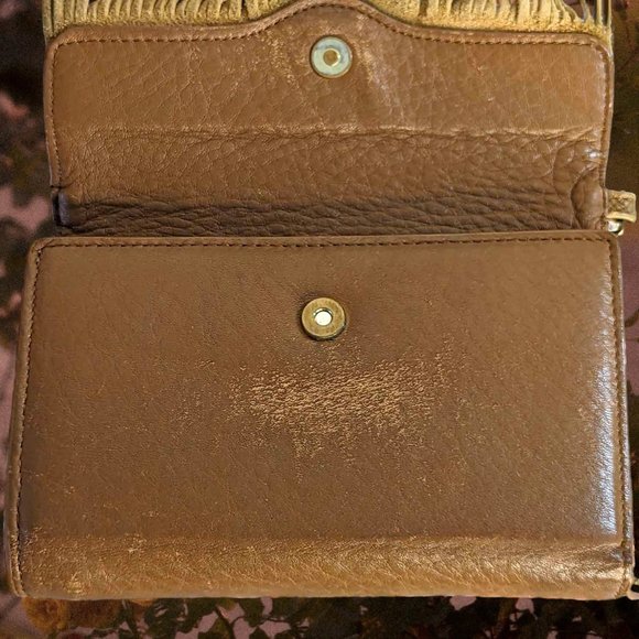 Rebecca Minkoff Brown Vegan Leather Fringe Mini Crossbody Purse Wallet - Picture 10 of 12